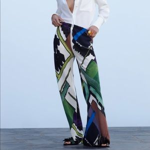 Zara Printed Flared Pants